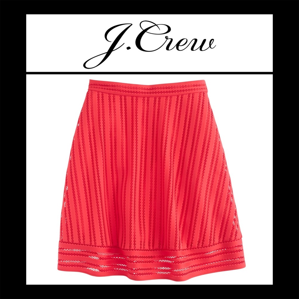 VGUC J. Crew Striped Eyelet skirt, 8